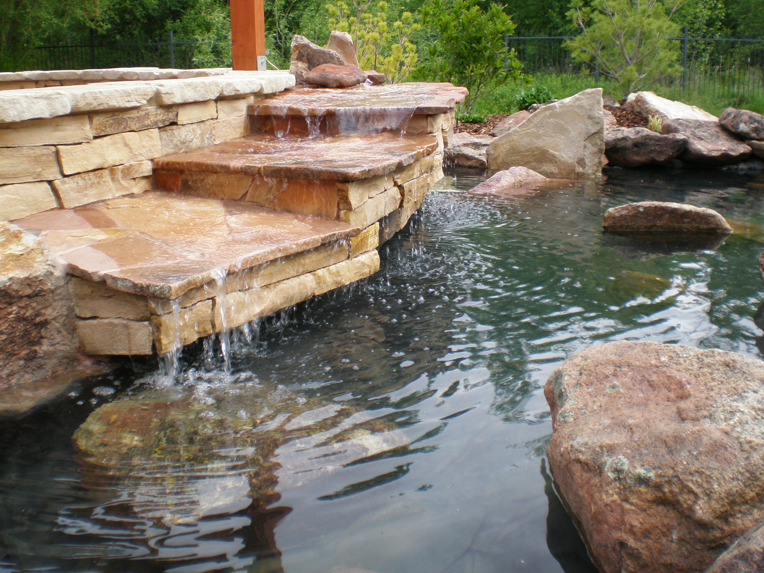 Custom Stepped Waterfall - 1 | The Garden Artist Boise, ID